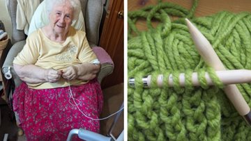 Care home resident celebrated for her crocheting contribution